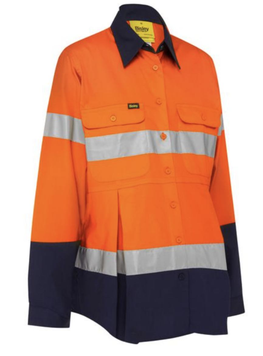 Picture of BISLEY Women'S Taped Hi Vis Maternity Drill Shirt